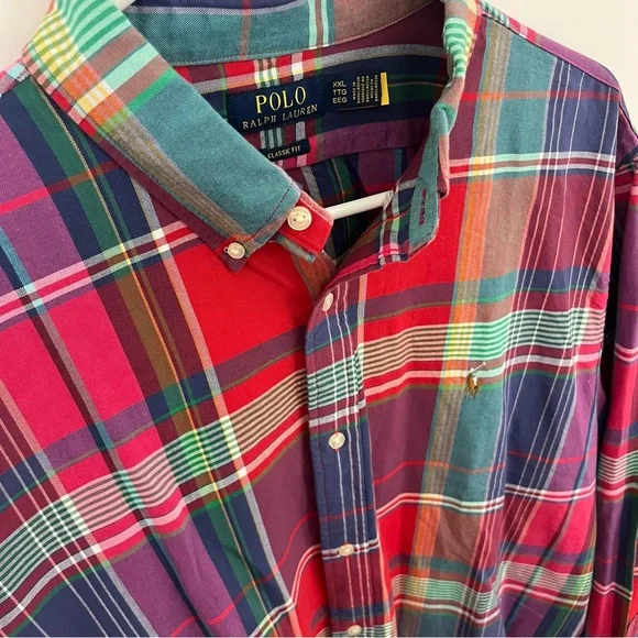 Polo Ralph Lauren Classic Fit Plaid Button Down Shirt Mens XXL Multicolor - Picture 3 of 5